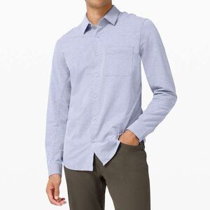 NWT Lululemon Commission Long Sleeve Shirt Chest Pocket Oxford Blue Size Medium